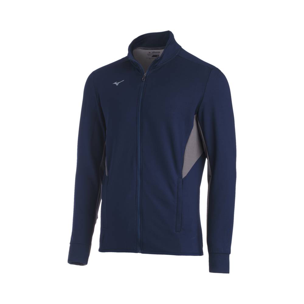 Mens Mizuno Elite Thermal Jacket Navy/Grey Philippines (GKBJDR518)